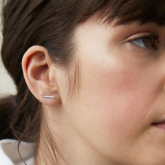 PavÃ© Diamonds Long Bar Studs