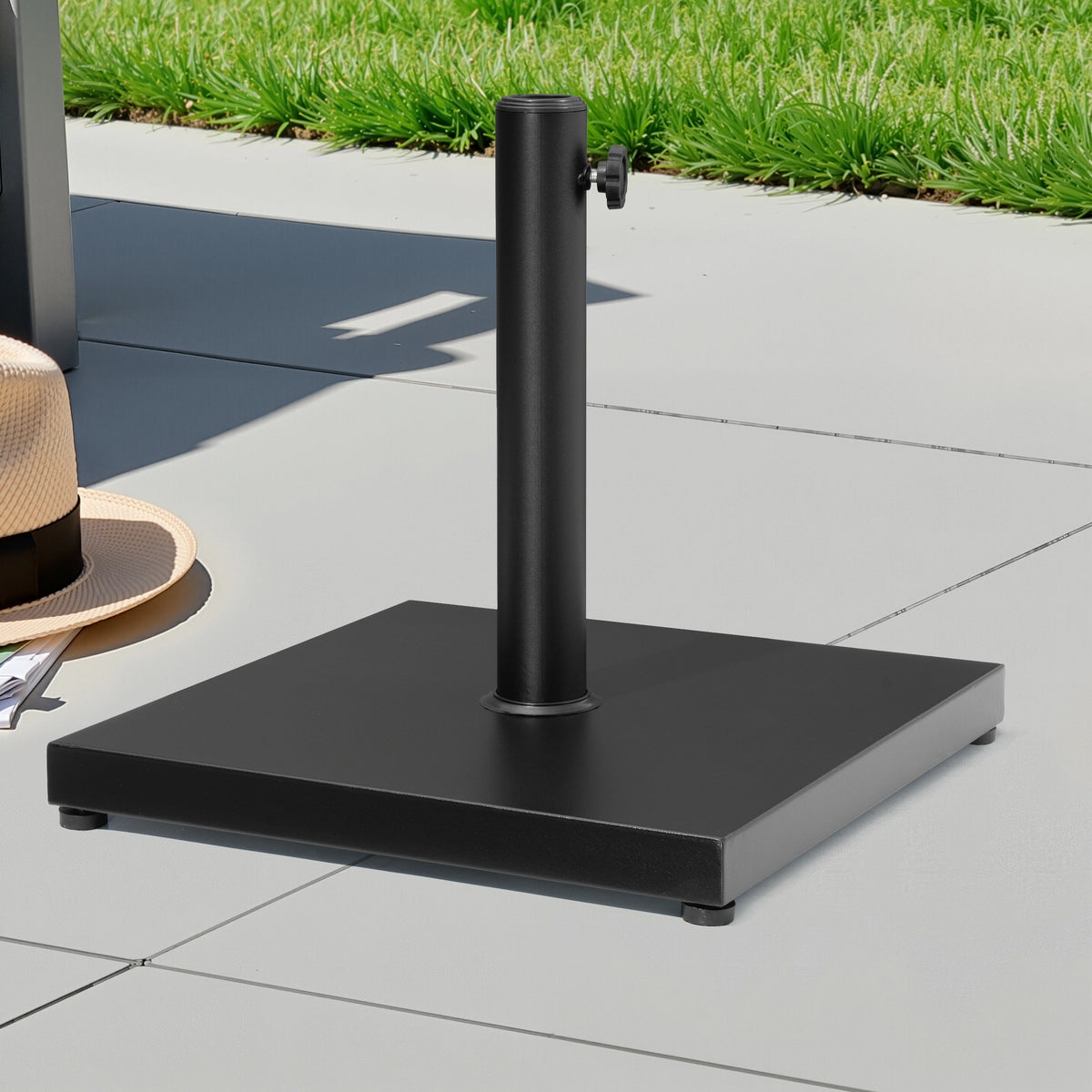 VredHom 43lbs Outdoor Patio Market Umbrella Square Concrete Base Stand
