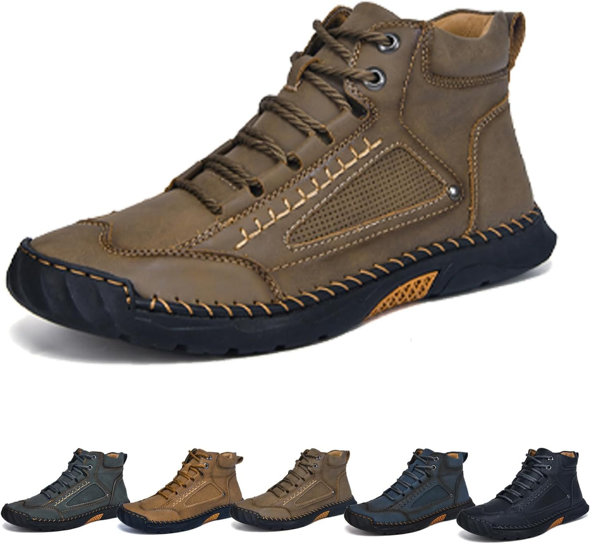 Sawbehind Mens Boots, Sawbehind Men's Comfortable Handmade Leather Boots – 2025 New Waterproof, Archs Support