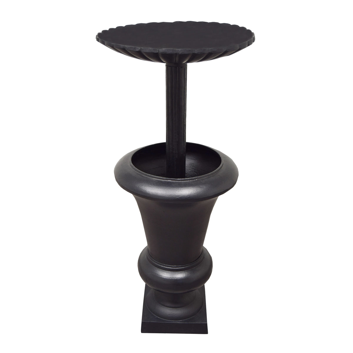Ornate Round Cast Aluminum Metal 40-in Bird Bath and Planter Vase Combo