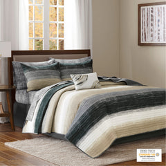 Madison Park Essentials Barret Quilt Set with Cotton Bed Sheets