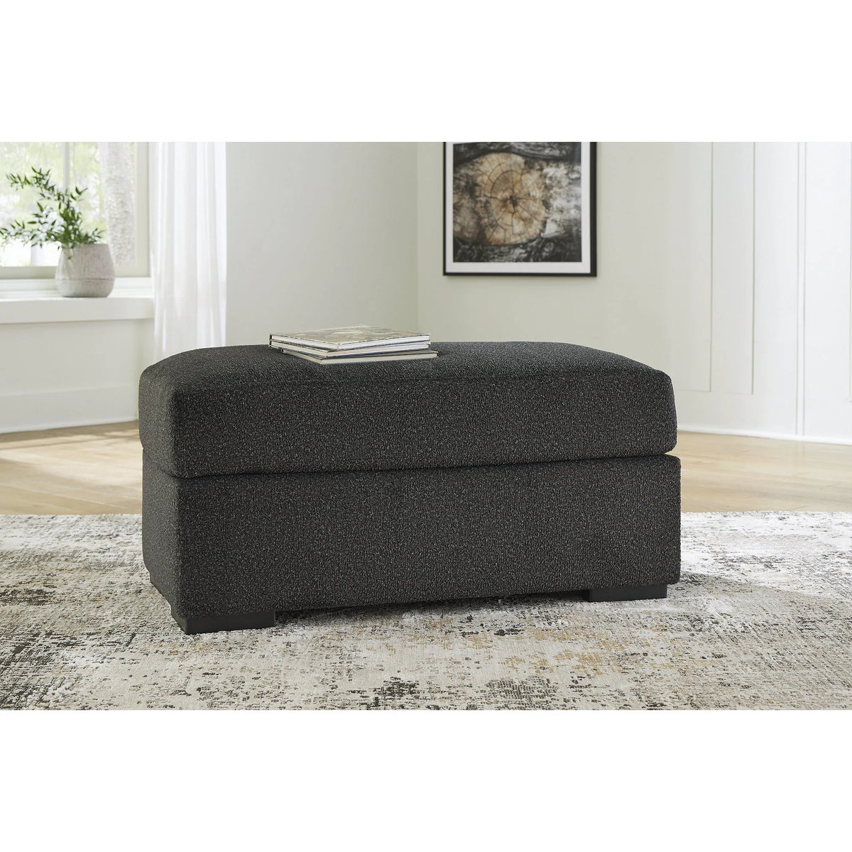 Signature Design by Ashley Wryenlynn Black Ottoman