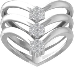 10K Gold or Silver Round Cluster Diamond Engagement Ring (1/4 cttw, I-J Color, I2-I3 Clarity)
