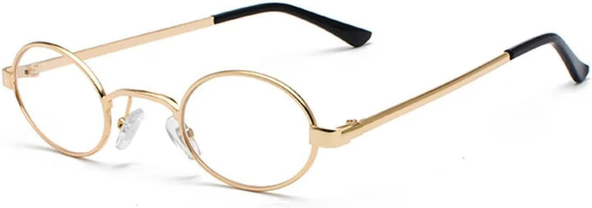 Small Frame Oval Sunglasses for Men Metal Punk Retro Shades Round Steampunk Uv400