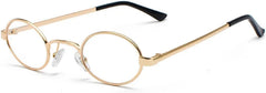 Small Frame Oval Sunglasses for Men Metal Punk Retro Shades Round Steampunk Uv400