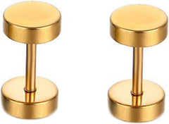 Beydodo Womens Stainless Steel Stud Earrings, Pierced Earrings for Men Piercing Jewelry Round Plate
