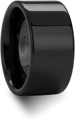 Roy Rose Jewelry Mens Black Ceramic Flat Wedding Ring - Polish Finished Comfort Fit - 2mm 4mm 6mm 8mm 10mm 12mm Wide - Style Name: FRAENER