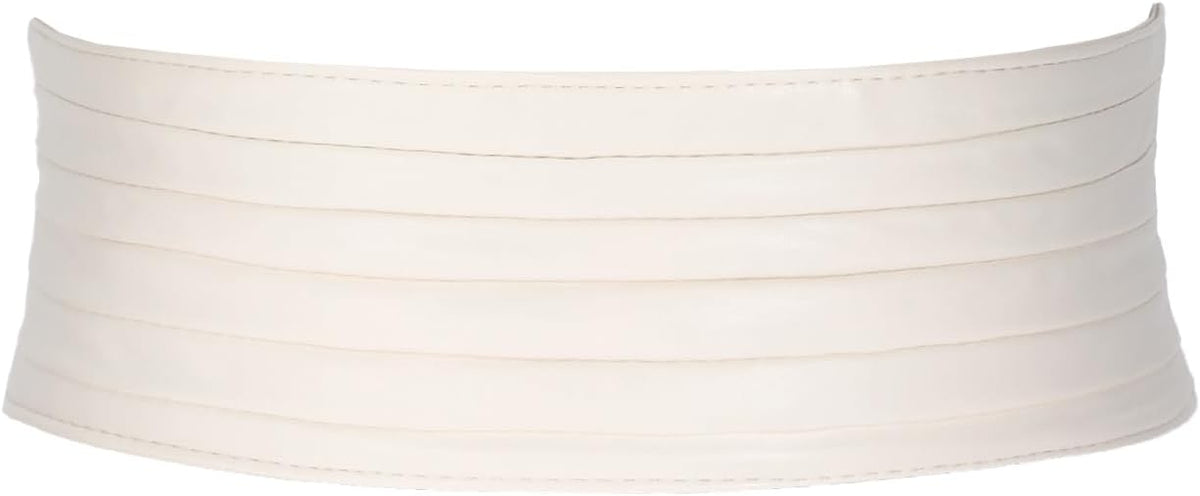 SANSTHS Women Wide Elastic Belts for Dresses Vintage Fashion Stretchy Waist Belts Ladies Cinch Belts Leather Waistband