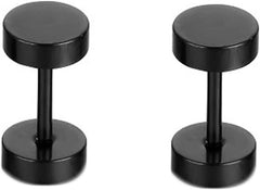 Beydodo Womens Stainless Steel Stud Earrings, Pierced Earrings for Men Piercing Jewelry Round Plate