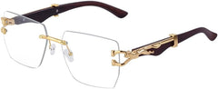 Vintage Rimless Sunglasses Men Women Luxury Frameless Sun Glasses Male Leopard Shades