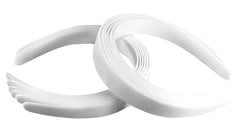 12ct HipGirl Bulk Plain Craft Plastic Headbands for Women's DIY Hair Accessories (1 Wide, White)