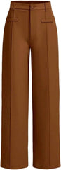 Women's Solid Color Button Straight Leg Pants Trousers Pants for Women