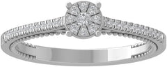10K White, Yellow Gold or Sterling Silver Diamond Composite Cluster Ring (1/5 cttw, I-J Color, I2-I3 Clarity)