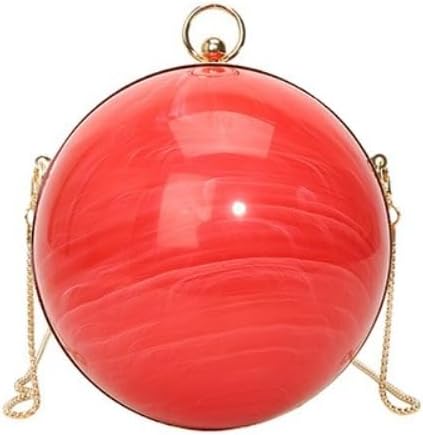 Women's Acrylic Ball Crossbody Bag, Transparent Round Clutch Purse with Adjustable Chain Strap for Party, Evening, Cocktail
