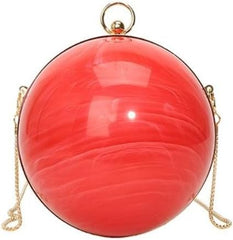 Women's Acrylic Ball Crossbody Bag, Transparent Round Clutch Purse with Adjustable Chain Strap for Party, Evening, Cocktail