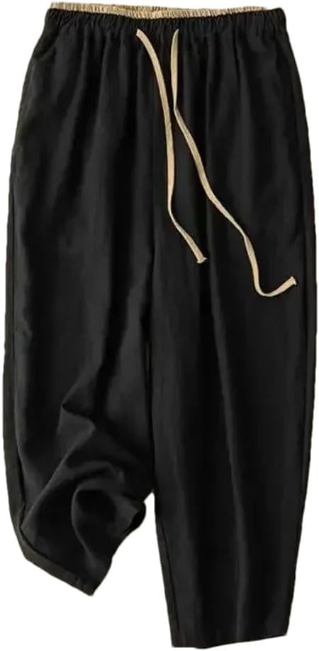 Women's Casual Solid Lace Up Elastic High Waist Loose Wide Leg Pants Ankle-Length Pants
