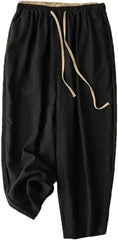 Women's Casual Solid Lace Up Elastic High Waist Loose Wide Leg Pants Ankle-Length Pants
