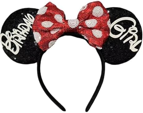 Mouse Ears Headbands with Bow Minnie Ears Cosplay Costume Hair Accessories for Women Girls Birthday Party Decoration