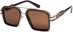 Sunglasses Retro Square Men Women Fashion Double Beam Glasses Unisex Metal Frame Trendy UV400 Shades Eyewear