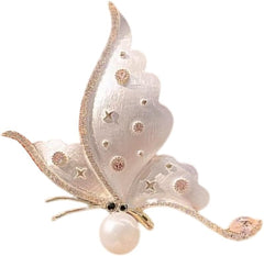 Elegant Butterfly Brooches Accessories Unique Butterfly Designs Brooch with Rhinestones and Pearls for Women's Apparel