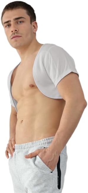 Men's Sweatproof Undershirt, Vapor Vent & Sweat Drainnig Shield Technology, Wicking Breathable Undershirt, Grey