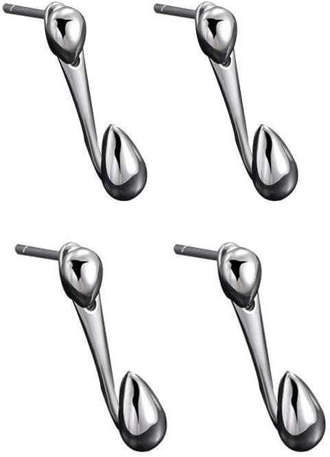 Detachable Dual Stud Earrings For Men, Fun Hook Prong Earrings Punk Climber Claw Earring Set Statement Trending Hypoallergenic Jewelry