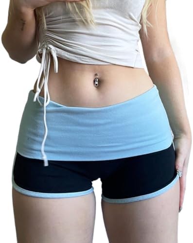 Lounge Fold Over Shorts Zebra Striped Cheetah Low Rise Patchwork Stretchy Y2K Skinny Sexy Casual Women Shorts