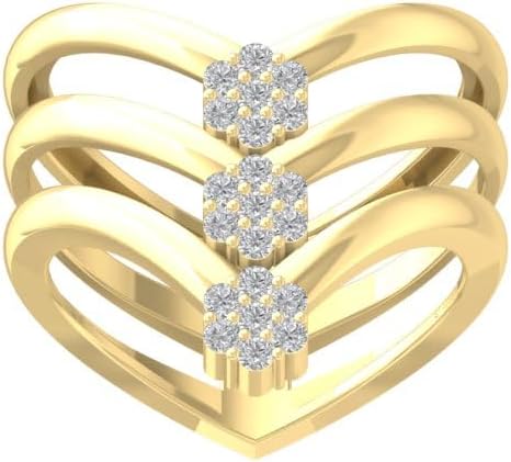 10K Gold or Silver Round Cluster Diamond Engagement Ring (1/4 cttw, I-J Color, I2-I3 Clarity)