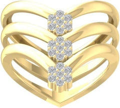 10K Gold or Silver Round Cluster Diamond Engagement Ring (1/4 cttw, I-J Color, I2-I3 Clarity)