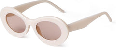 Retro Oval Cat Eye Sunglasses for Women Men 90s Small Vintage Trendy Cute Cateye Thick Frame Sun Glasses UV Shades