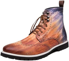 Men's Comfortable Handmade Leather Boots, Men Boots Casual, Waterproof for Spring Autumn And Winter