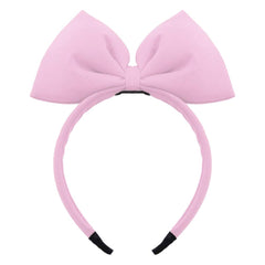 Bow Headband Bowknot Hair Accessory - Big Bow Hoop for Women, Party Decoration Headdress, Cosplay Costume Handmade Headpiece for Halloween, Christmas, Birthday (1 Pack Pink)