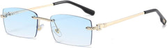 Green Metal Sunglasses Rimless Male Purple Brown Sun Glasses Fashion Female No Frame