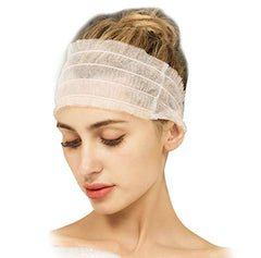 100 Count Disposable Facial Spa Headbands Individual Wrapped (Black)