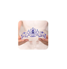 JWICOS Silver Tiara and Crown for Women - Elegant Light Blue Crystal Tiara Headband for Wedding, Prom, Birthday Party