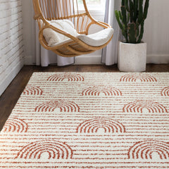 Mod-Tod Hailey Kids Rainbow Print Shag Berber Area Rug