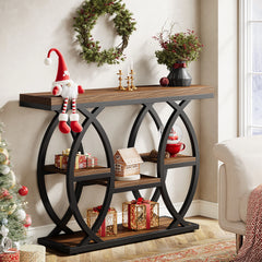 39.4" Console Table, 4-Tier Sofa Table Entryway Table for Small Spaces