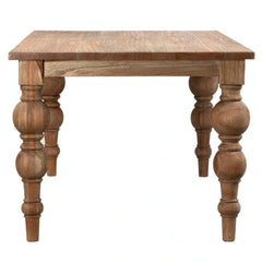 Owen Rectangular Reclaimed Mindi Wood Carved 4-Leg Dining Table