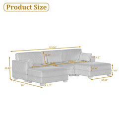 Corduroy Upholstered Modular Sectional Sofa for Living Room