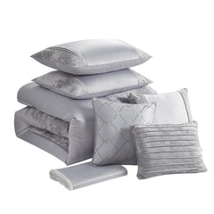 Sweet Home Collection 7 Piece Luna Crushed Velvet Elegant Bedding Set