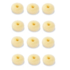 12 Pcs Small Hair Bun Maker, Small Hair Donut Set for Kids Girls Women, Hair Donut Bun Maker Tool for Short and Thin Hair Crown Shapers Accessories (Size S/ 2.3 Inch, Light Brown)