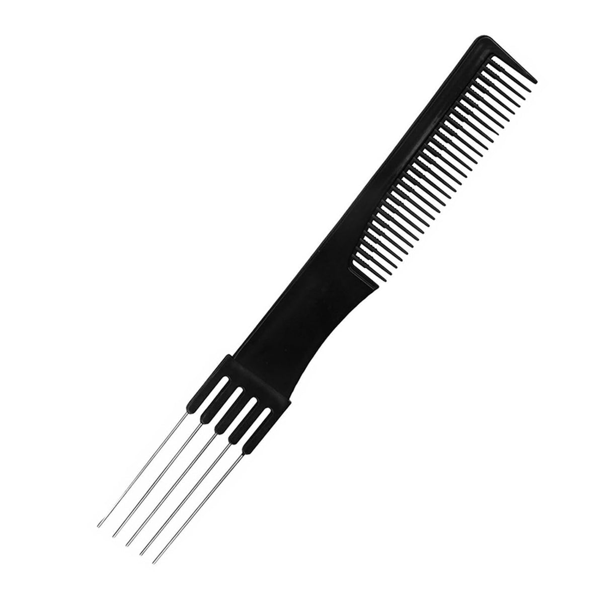 2 Packs Teasing Comb with Metal Pick Combs for Women Hair Pick Comb for Hair Styling (Black)