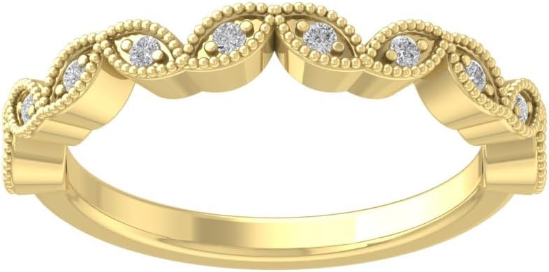14K Gold Diamond Band Ring (1/10 cttw, I-J Color, I2-I3 Clarity)