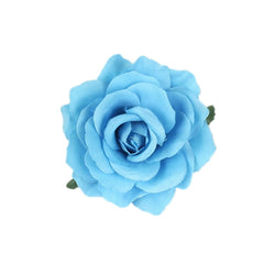 Women's Vintage Elegent Rose Flower Hairpin Hair Clip with Brooch for Party Travel Festivals (Dark Red)