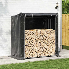vidaXL vidaxL Firewood Rack with Rain Cover 200x100x200 cm Galvanised Steel - 200 x 100 x 200 cm