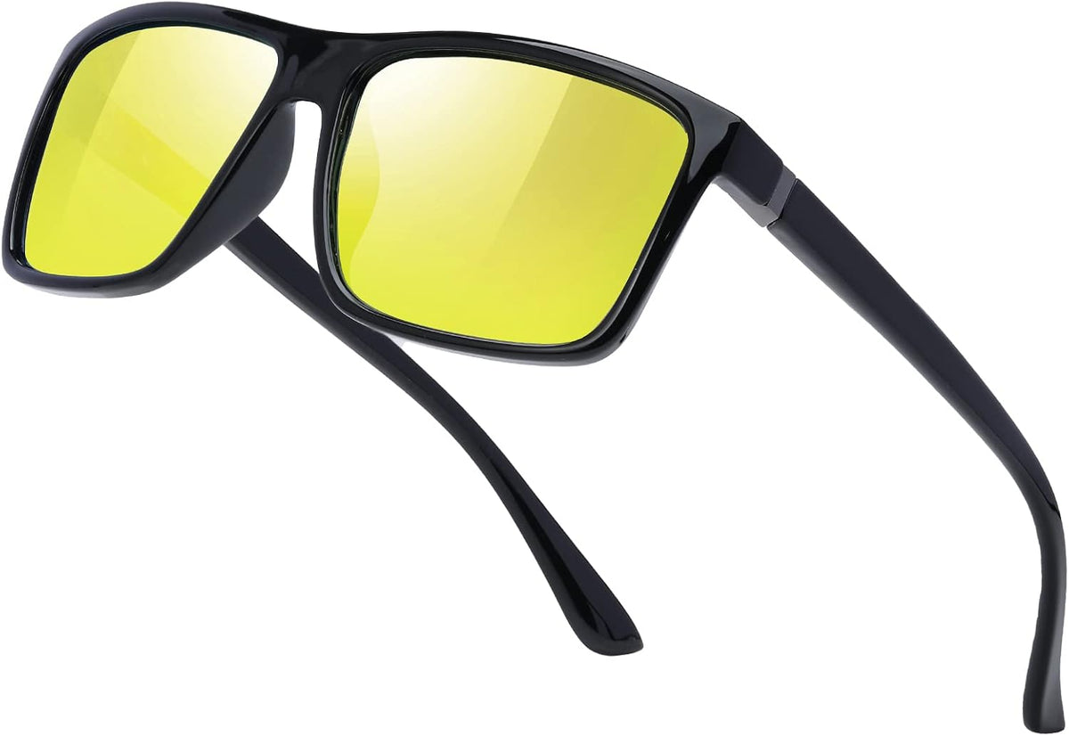 Sunglasses Men Polarized Sunglasses for Mens and Womens,Black Retro Sun Glasses Driving Fishing UV Protection