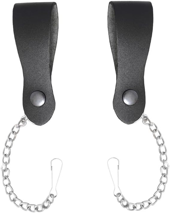 Leather Sporran Belt with Metal Chain/Hook - Chain Suspender - Hook Suspender Durable Scottish Kilt Accessory