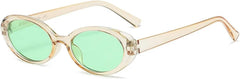 Oval Frame Transparent Glasses Sunglasses