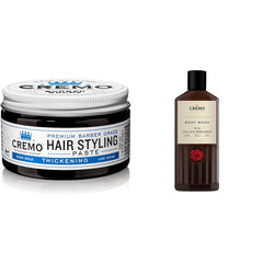 Cremo Mens Hair Paste - Premium Barber Grade Thickening Paste with High Hold and Low Shine, 4 Oz