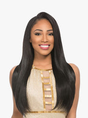 Sensationnel Empire yaki human hair - Tangle Free Weaving for Quick Weave and Sew in Styles for Faux Highlights and Fauxmiddlepart Leave Out - 1 Pack (14 inch, 1B OFFBLACK)